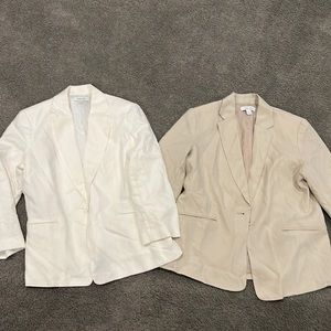 Women’s Nine West linen blazers tan and off white